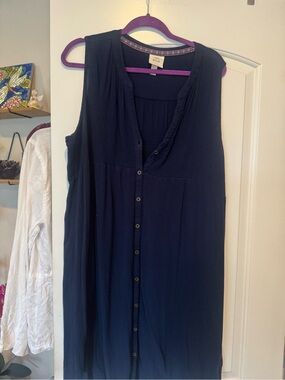 Knox Rose Navy Sleeveless Button-Down Tunic